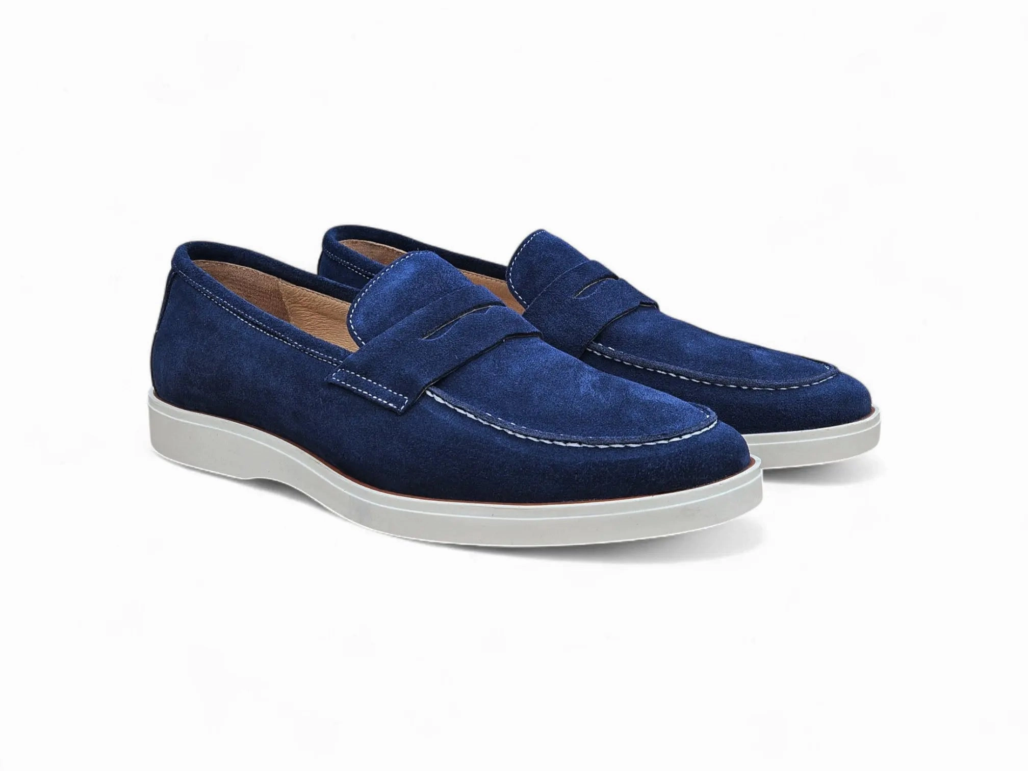 Loafers With Lace Supple Suede Penny Loafer with Sporty Sole