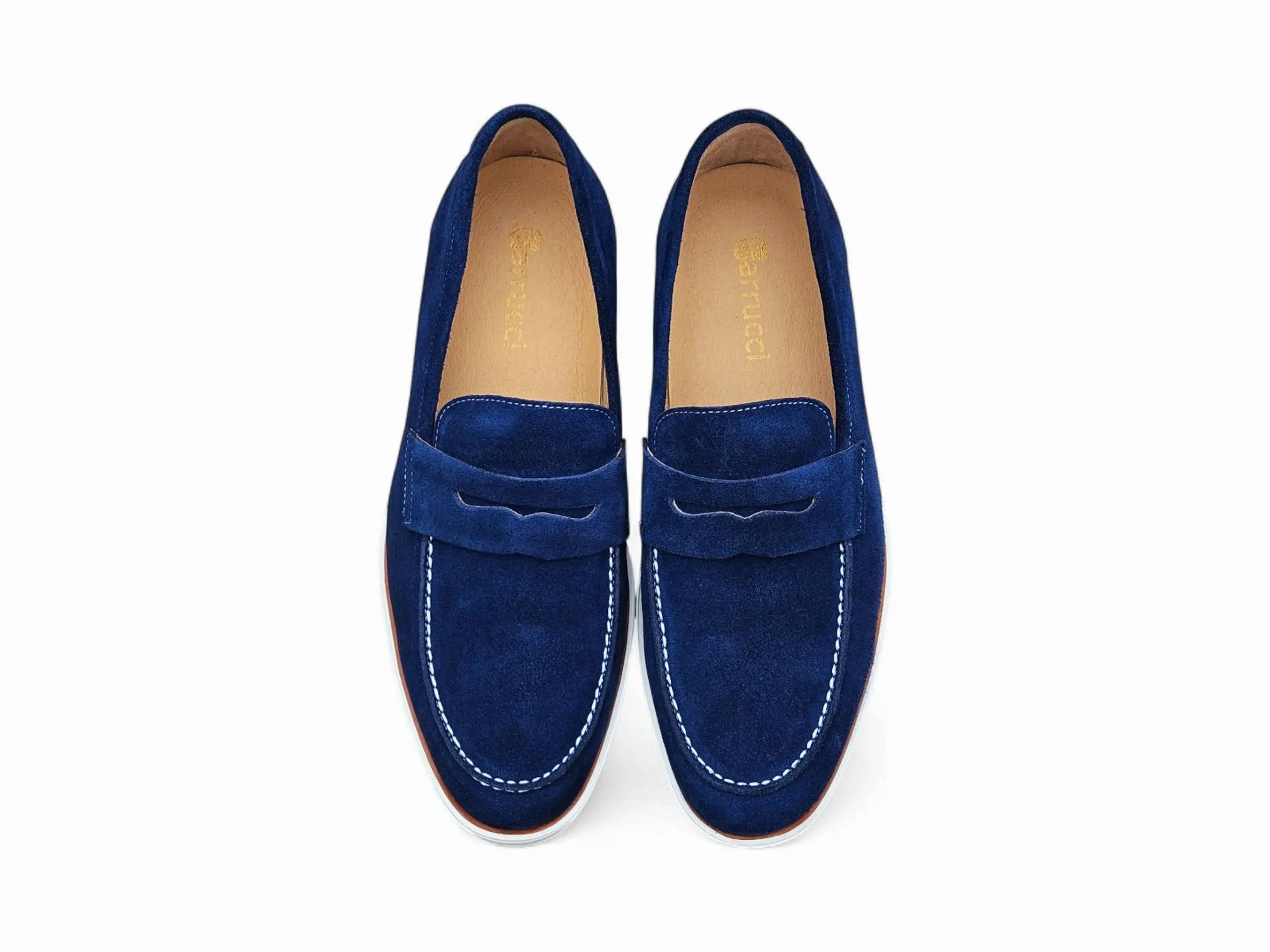 Supple Suede Penny Loafer with Sporty Sole Versace Loafers