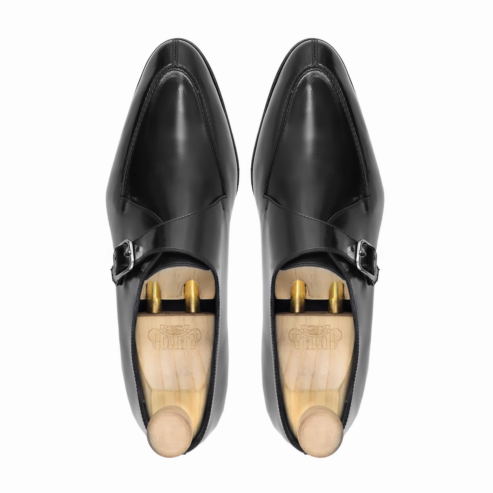 Suede High Heel Shoes Taastrup - Men's Black Box Leather High Shine Leather Monkstrap