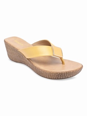 Ballerina High Heels Rocia By Regal Mustard Women Casual Wedge Sandals