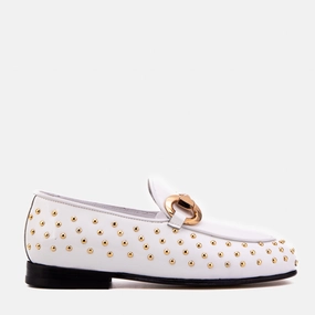 The Jupiter  Shoe White Spike Leather  Bit Dress Loafer Limited Edition Women  Shoe Tennis Shoe Loafers