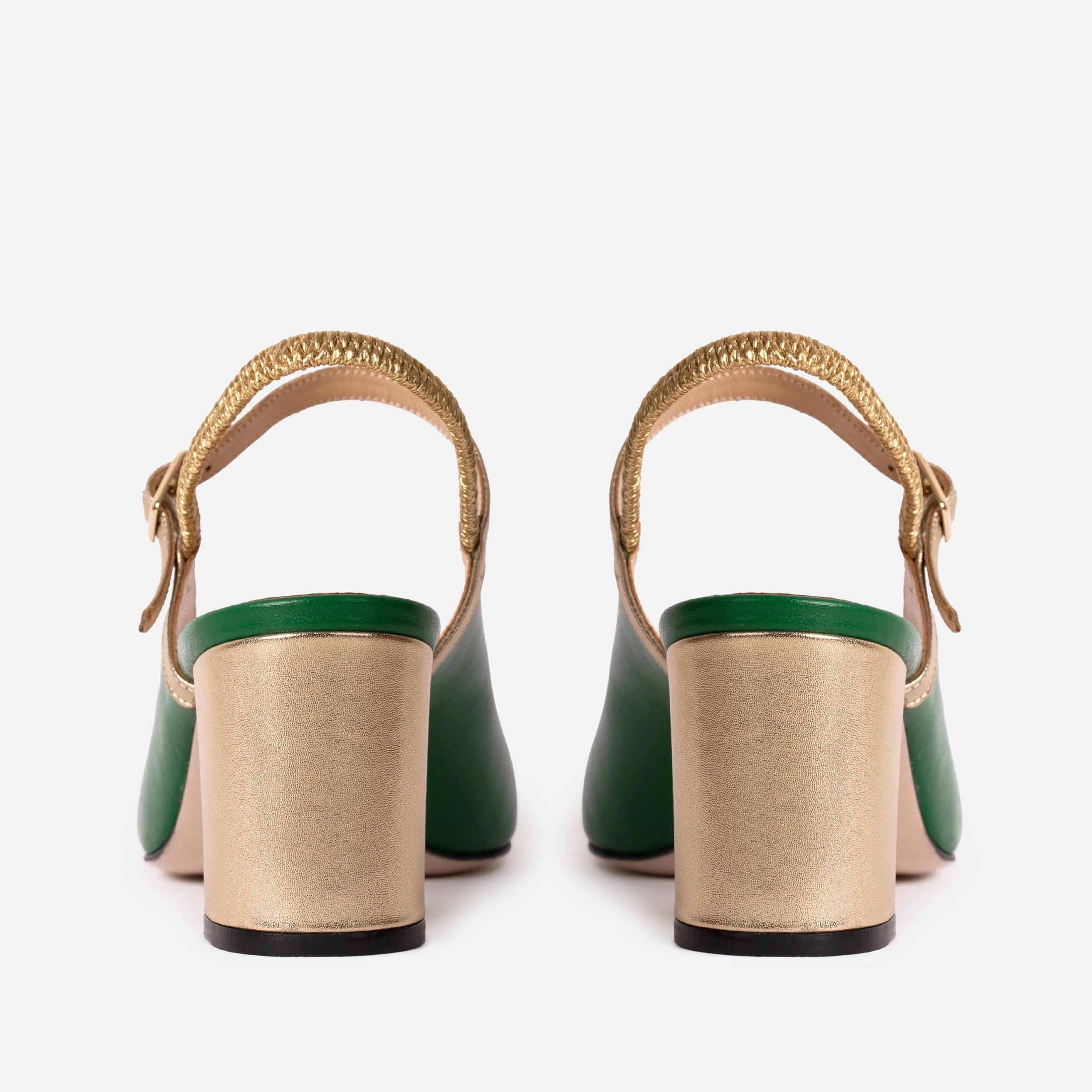 The Pompei Green Leather Women Slingback Shoe Toddler Sandals With Straps