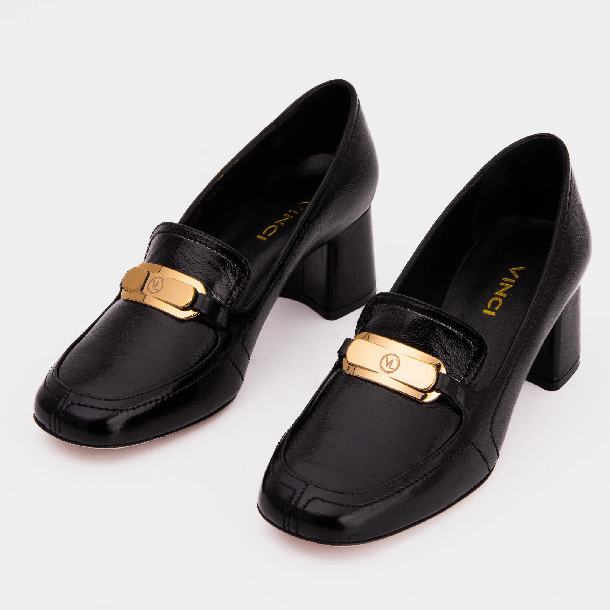 Loafers Seafood Grill The Victoria Black Leather Block Heel Pump Women Shoe