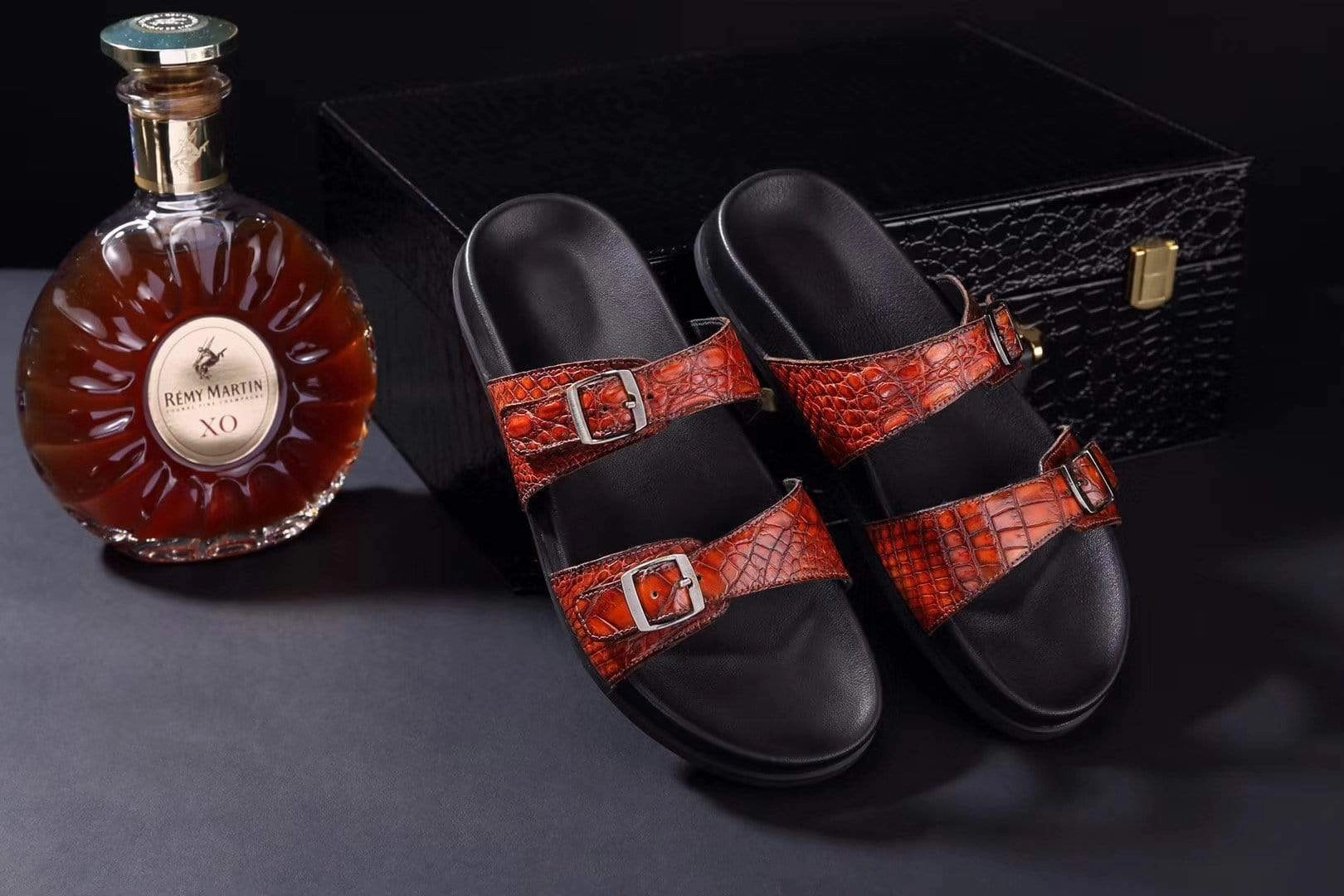 Crocodile Shoes Crocodile Leather Sandals Vintage  Brown Italy Sandals