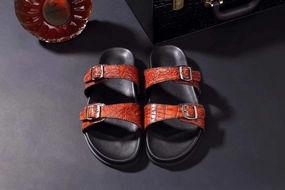 Crocodile Shoes Crocodile Leather Sandals Vintage  Brown Sandals Birkenstock Cheap