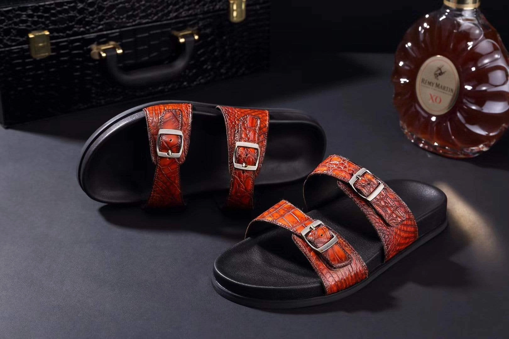 Crocodile Shoes Crocodile Leather Sandals Vintage  Brown Sale On Reef Sandals