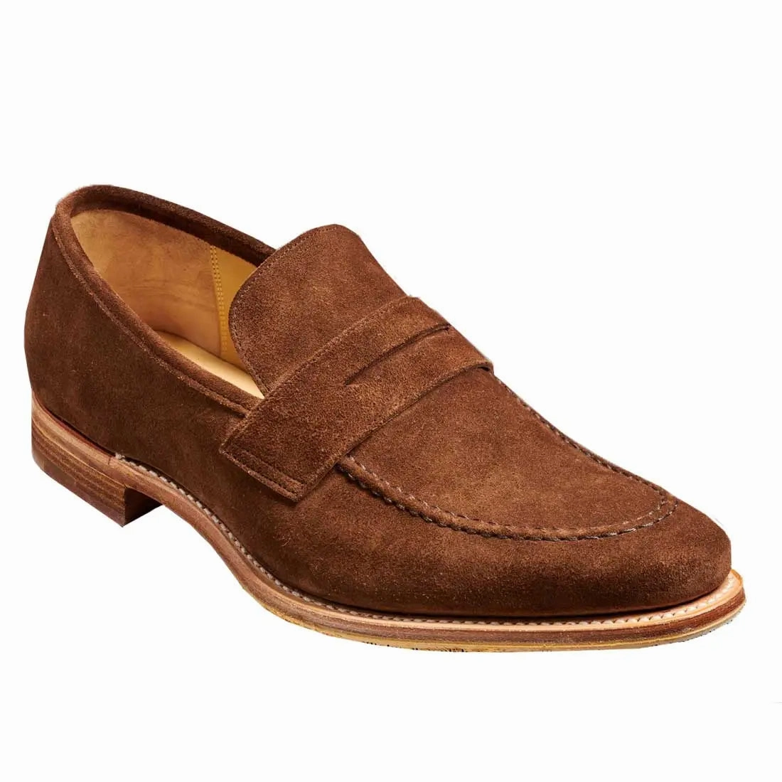 BARKER Gates Shoes - Mens Moccasin Loafer - Castagnia Suede Oxfords With Leggings