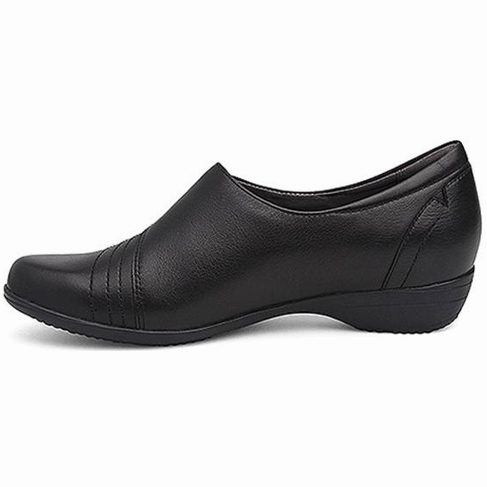 Dansko Franny Slip-On Black Milled Nappa (Women's) Loafers With Tiger