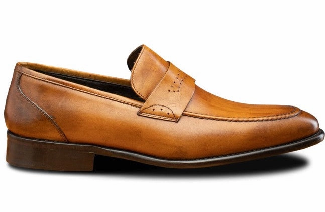 Style: Q540-Cognac Leopard Loafers