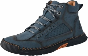 Sawbehind Leather Boots Mens,Sawbehind Mens Boots,Men's Casual Leather Fashion Sneakers Ankle Chukka Boots Low Heeled Boots