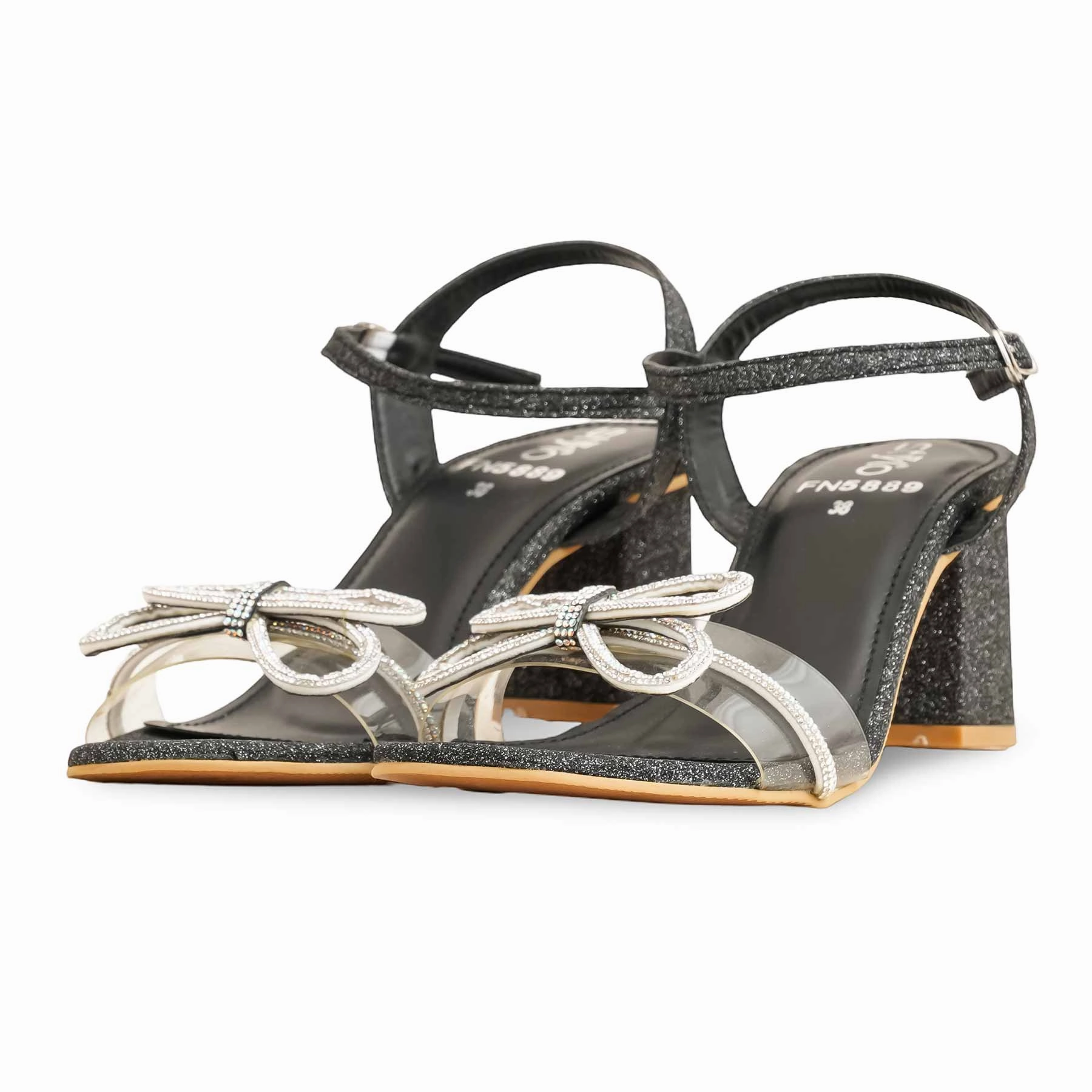 Jean Sandals Black Fancy Sandal FN5889