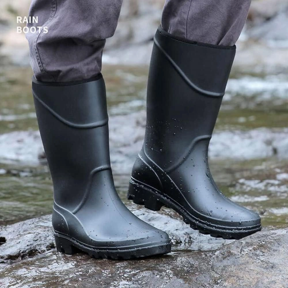 Rojeam Mens Rain Boots Waterproof Garden Shoes Rain Shoes Terrain Boots