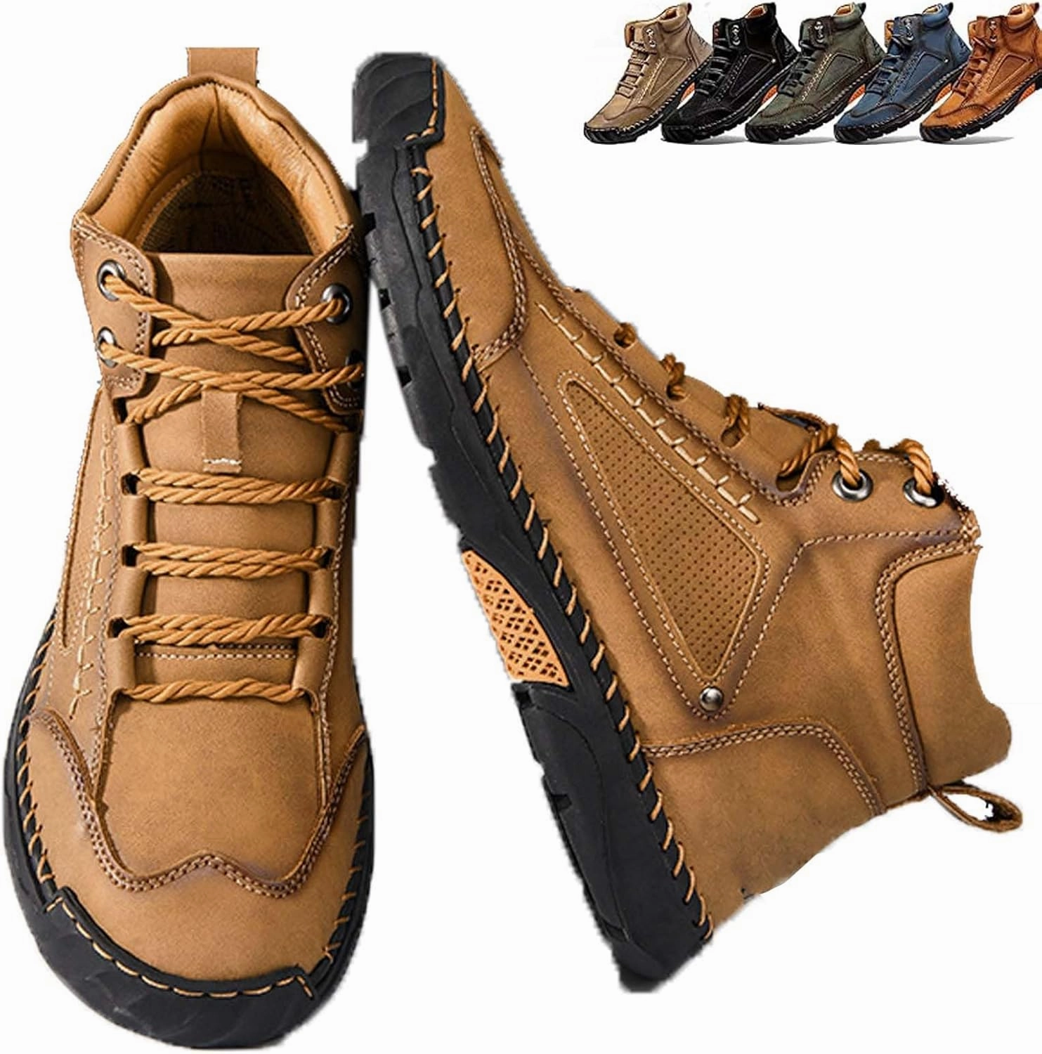 Sawbehind Mens Boots, Saw Behind Mens Shoes, Comfortable Handmade Leather Boots, Wide, Waterproof, Arch Support Cowboy Boots Rhinestones