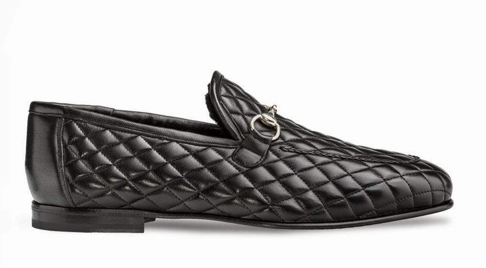 Slip On Slip Resistant Shoe Covers Mezlan Quilted Leather Loafer Black