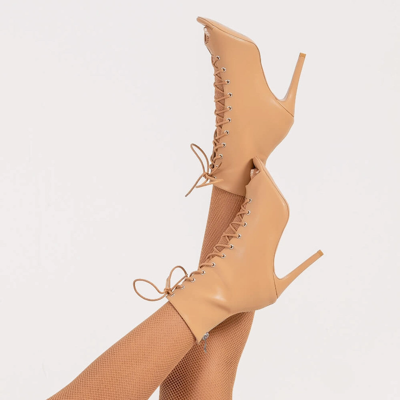 Sofiya True Nudes - Shade 3 Open Toe Latin Dance Bootie (Street Sole) Texas Steer Boots