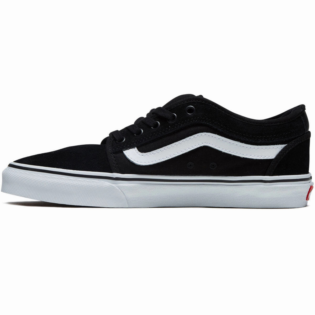 With Wheels Laceless Skate Vans Skate Chukka Low Sidestripe Shoes - Black/White
