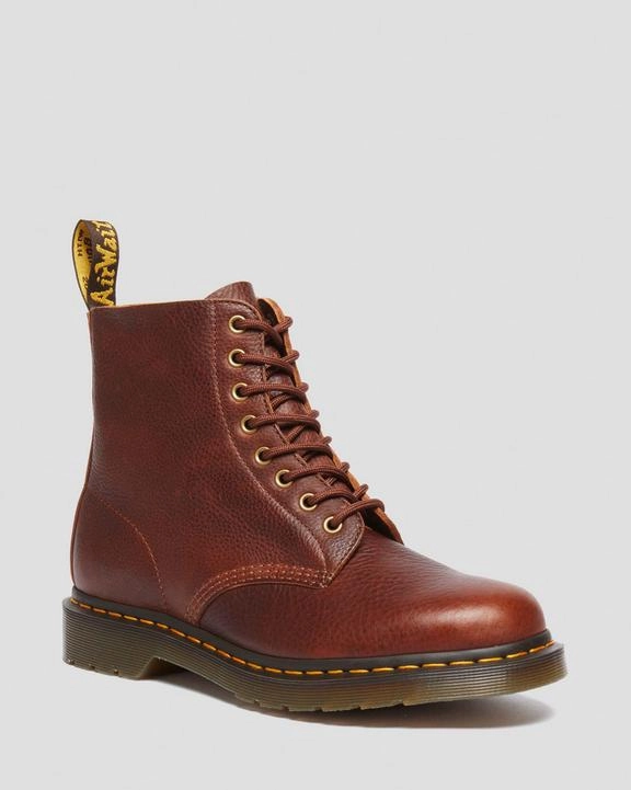 Dr. Martens 1460 Ambassador Leather Lace Up Boots Cashew - Mens Leather Steel Toe Boots