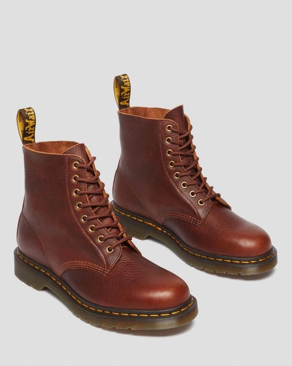 Lands End Boots Dr. Martens 1460 Ambassador Leather Lace Up Boots Cashew - Mens