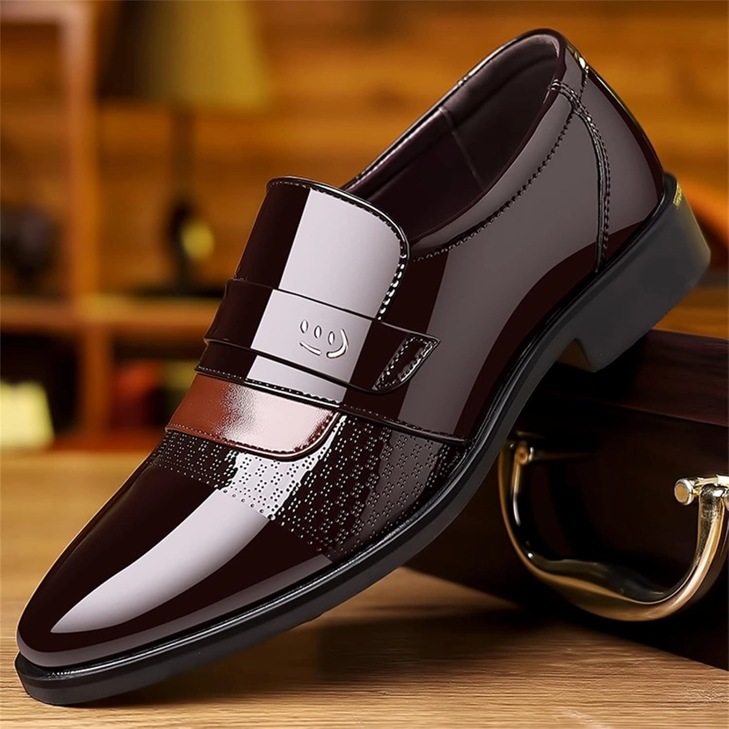 Ranger Boots Fashion Summer and Autumn Men Leather Shoes Low Heeled Pointed Toe Slip On Business Simple Solid Shoes for Men Leather 7 Men