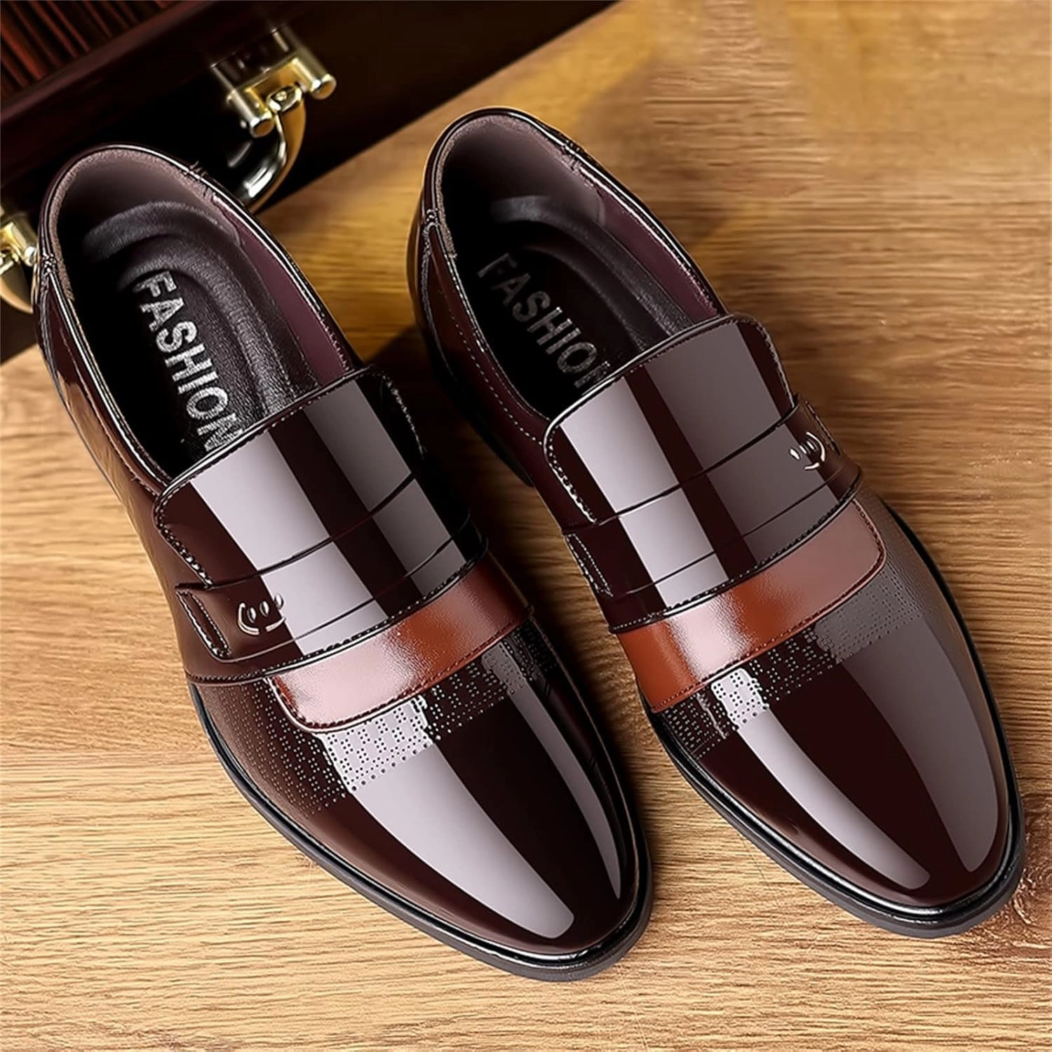 Tough 1 Thick Gum Rubber Slip-on Bell Boots Large Fashion Summer and Autumn Men Leather Shoes Low Heeled Pointed Toe Slip On Business Simple Solid Shoes for Men Leather 7 Men