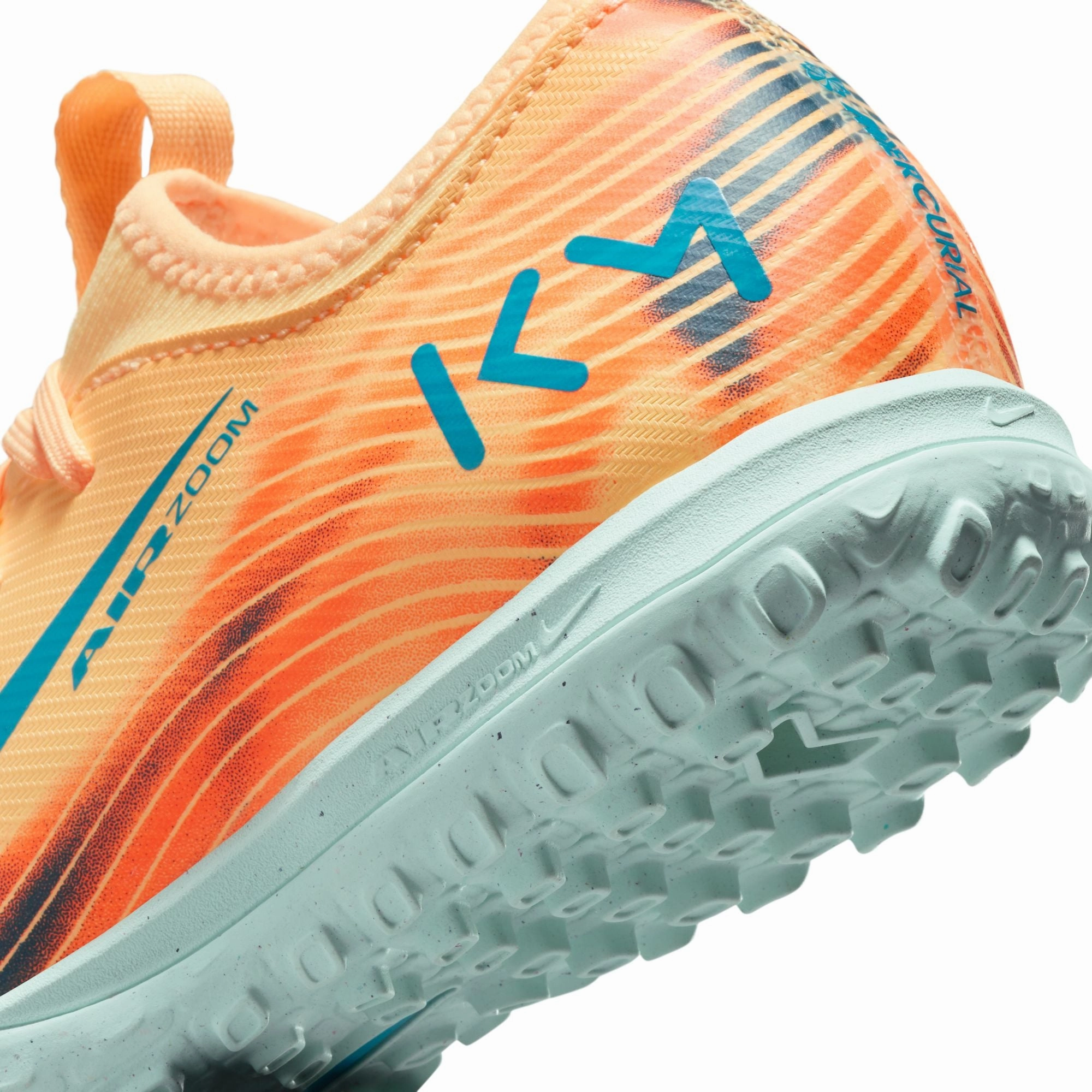 Famous Nike Shoes Nike Junior Vapor 16 Academy Kylian Mbappe TF Turf Soccer Shoes - Melon Tint/Neo Turq-Igloo