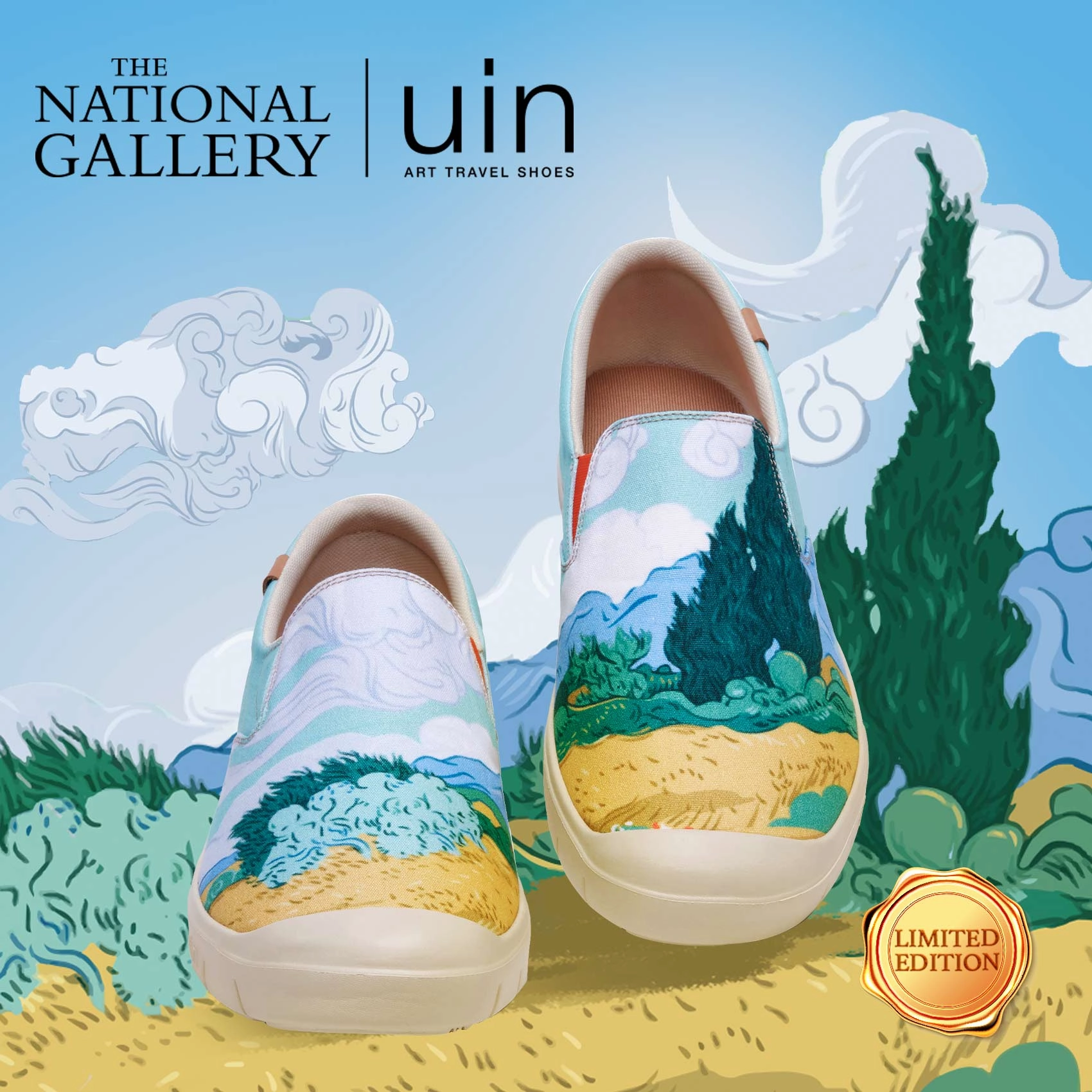 Van Gogh Wheatfield with Cypresses Cadiz Women Hockey Skate