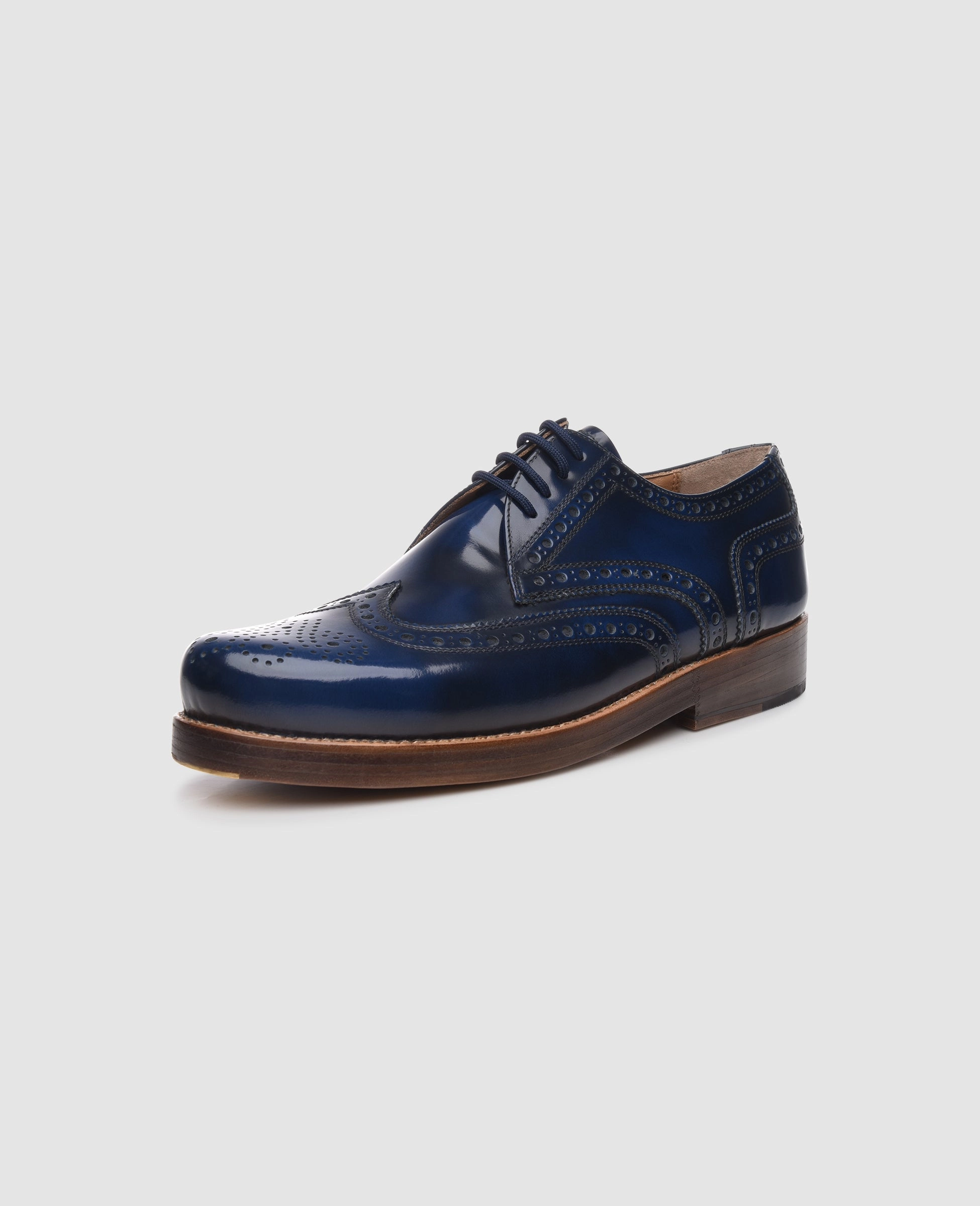 Rio Full-Brogue BL - Blue Lace Up Pump Shoes