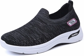 Nike Cycling Sneakers Women's Orthopedic Sneakers Breathable with Arch Support Slip on Mesh Knitted Flying Woven Low Top Work Walking Shoes Lightweight Wide Width Soft Sole Arch Support Non-Slip Casual Shoes