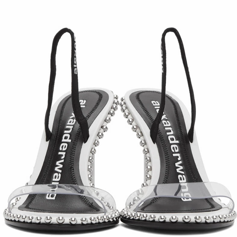 Nova 105 Calf Logo, White High Wedge Heels