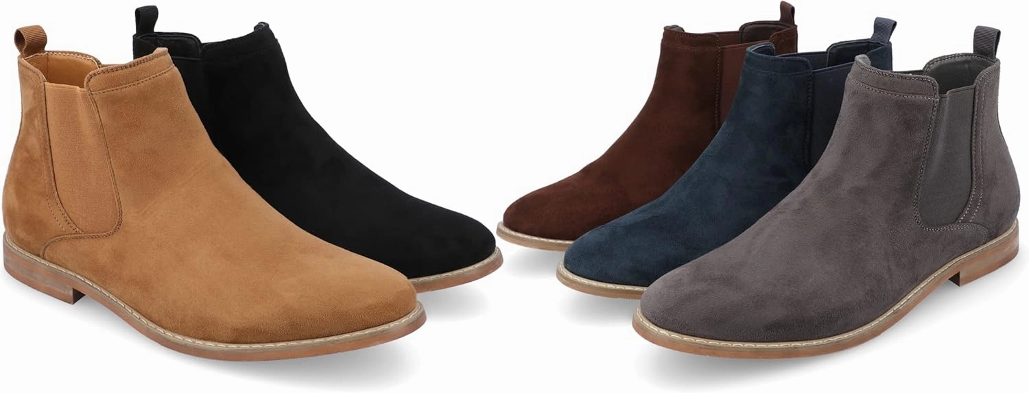 Vance Co. Mens Marshall Faux Suede Laceless Chelsea Boots Good Work Boots For Winter