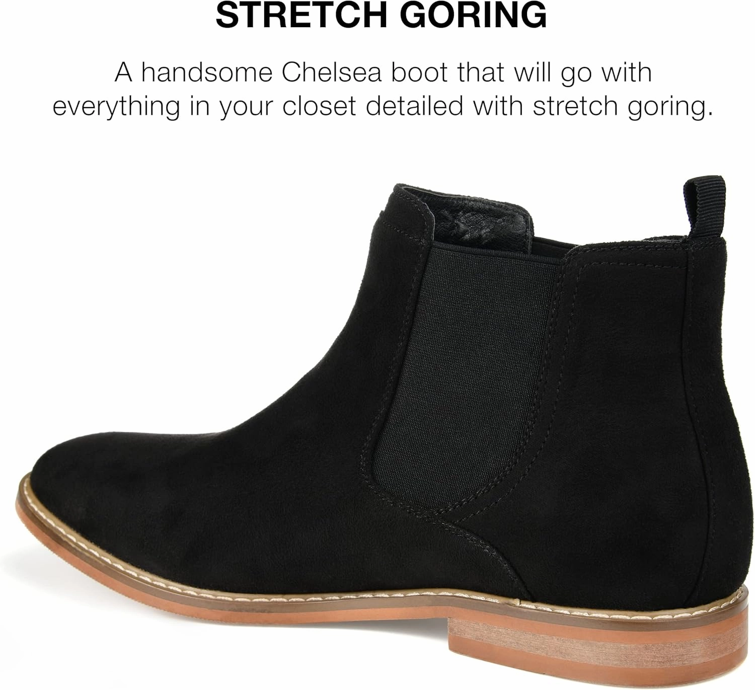 Vance Co. Mens Marshall Faux Suede Laceless Chelsea Boots Boots To Wear With Flare Jeans