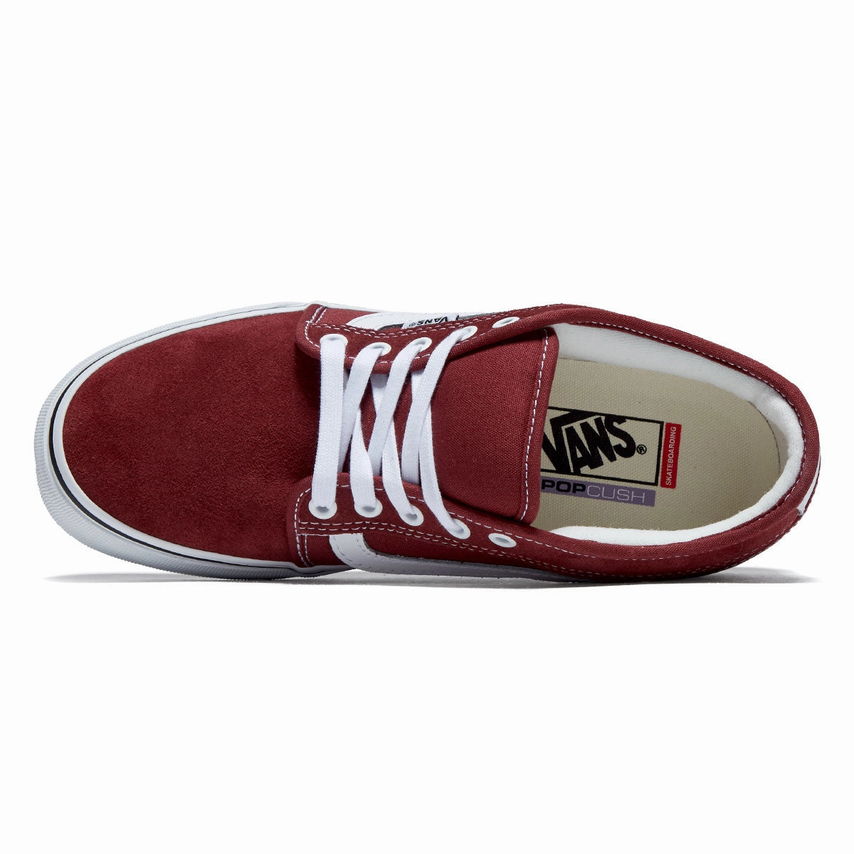 High Top Skate Shoes Uk Vans Skate Chukka Low Sidestripe Shoes - Burgundy/White