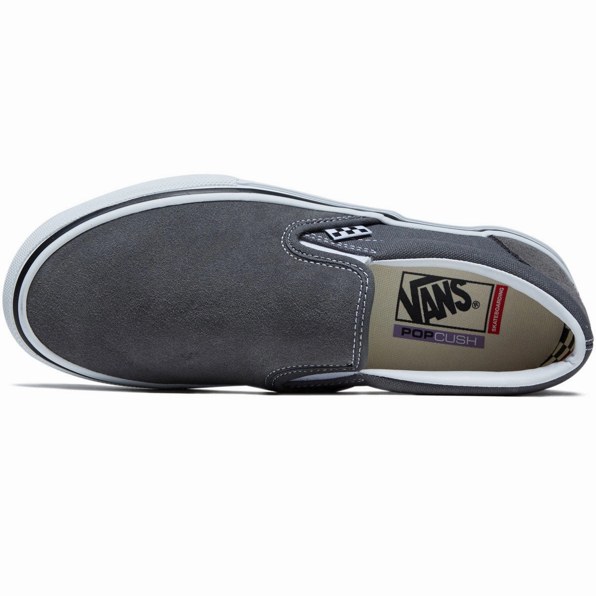 Lacing Skate Vans Skate Slip-on Shoes - Pewter/White