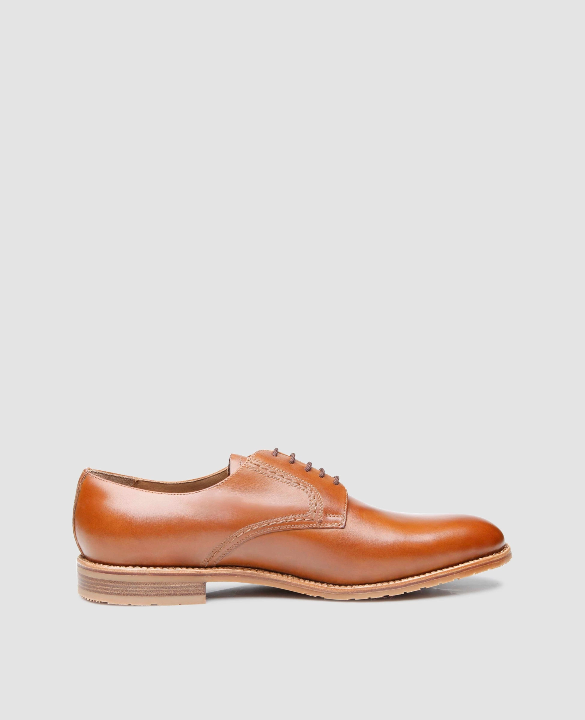 Lace Up Cap Toe Dress Shoes Luzern Plain AC - Tabacco