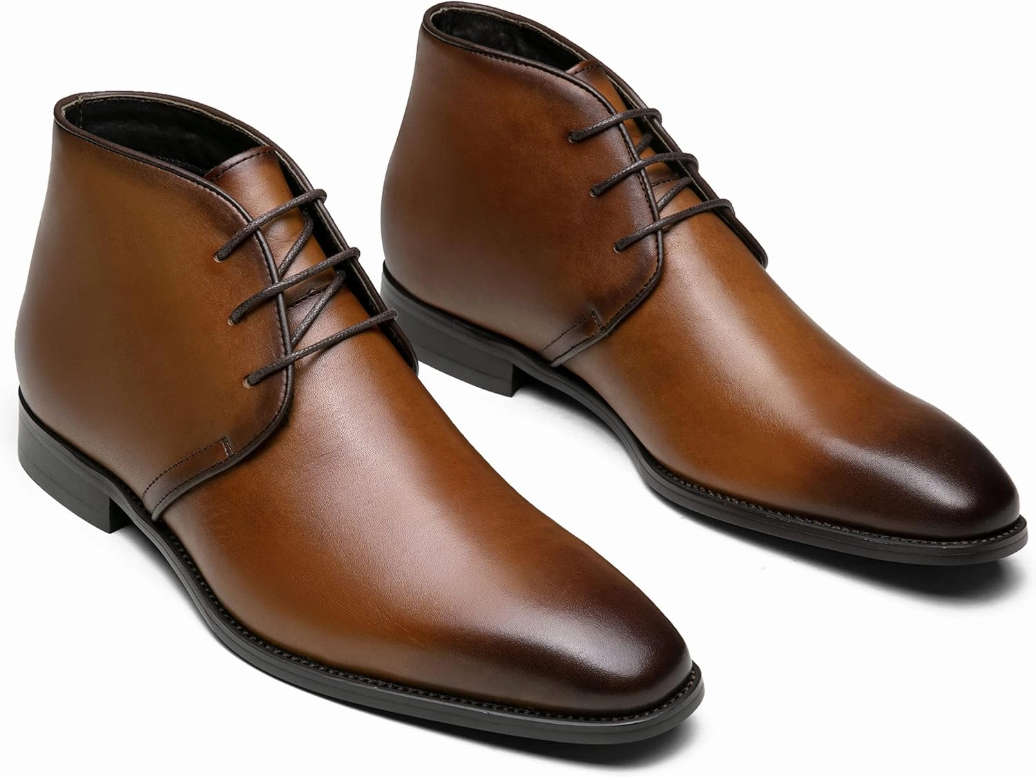 Jousen Leather Boots for Men Dress Classic Mens Boots Polish Retro Ankle Chukka Boots Mens Croc Puff Boots