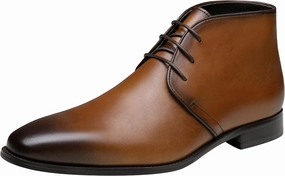 Jousen Leather Boots for Men Dress Classic Mens Boots Polish Retro Ankle Chukka Boots Mens Man Work Boots