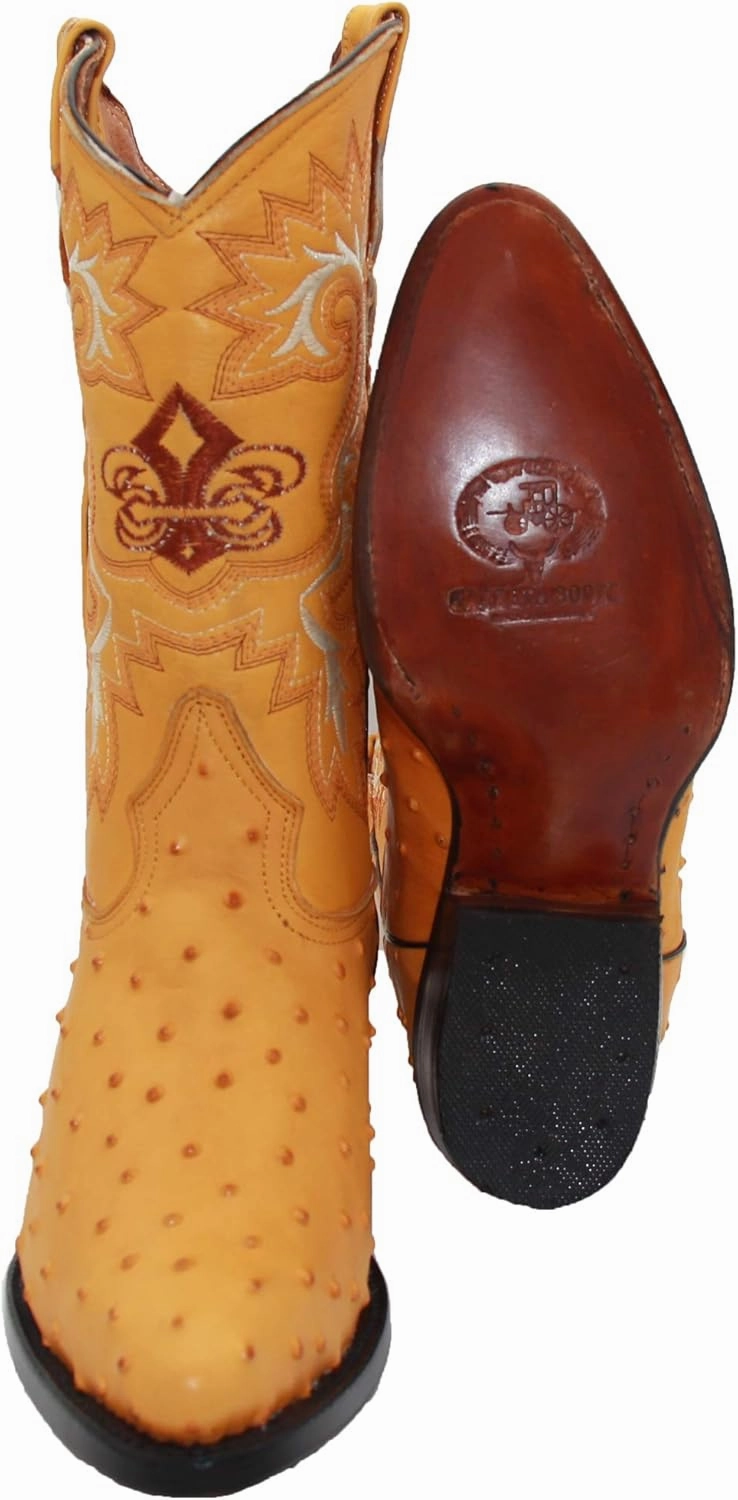 Fur Boots Heels Western Shops Mens Leather Ostrich Quill Print Western Cowboy Boots