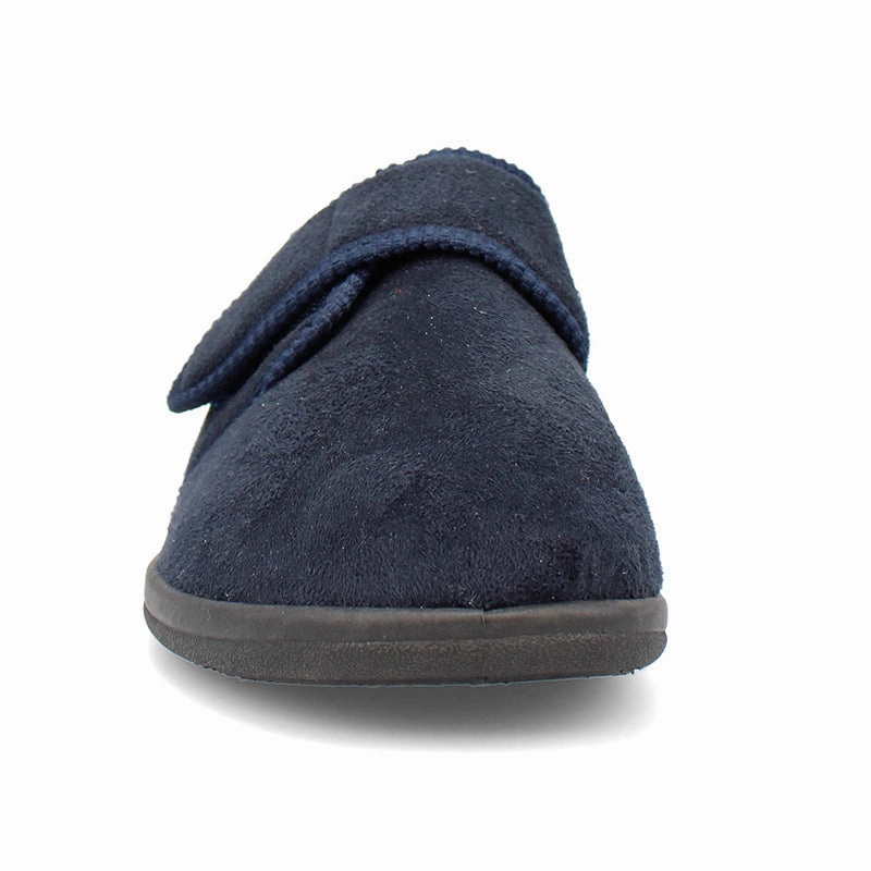 Charles Wide Fit Men's Lined Strap Fastening Slipper Slide Rx