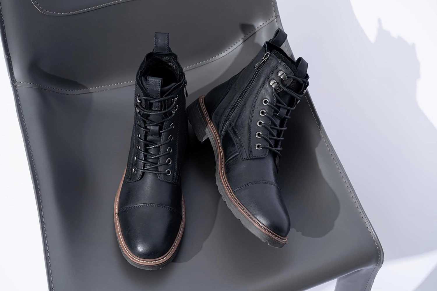 Vostey Mens Boots Motorcycle Casual Boots For Men Zipper Fashion Chukka Boot Mens Ds Dress Boots