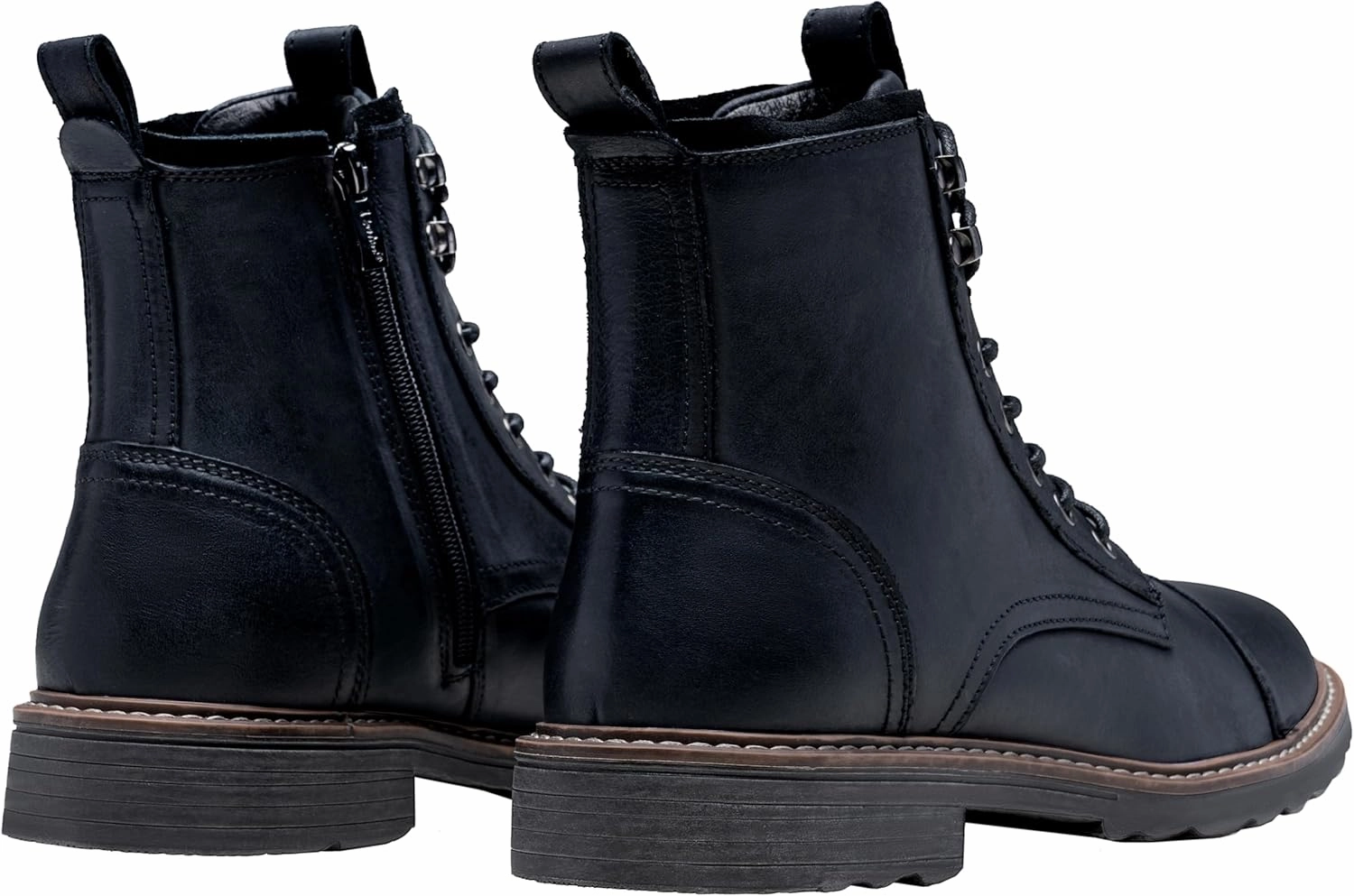 Vostey Mens Boots Motorcycle Casual Boots For Men Zipper Fashion Chukka Boot Mens Rock Boots