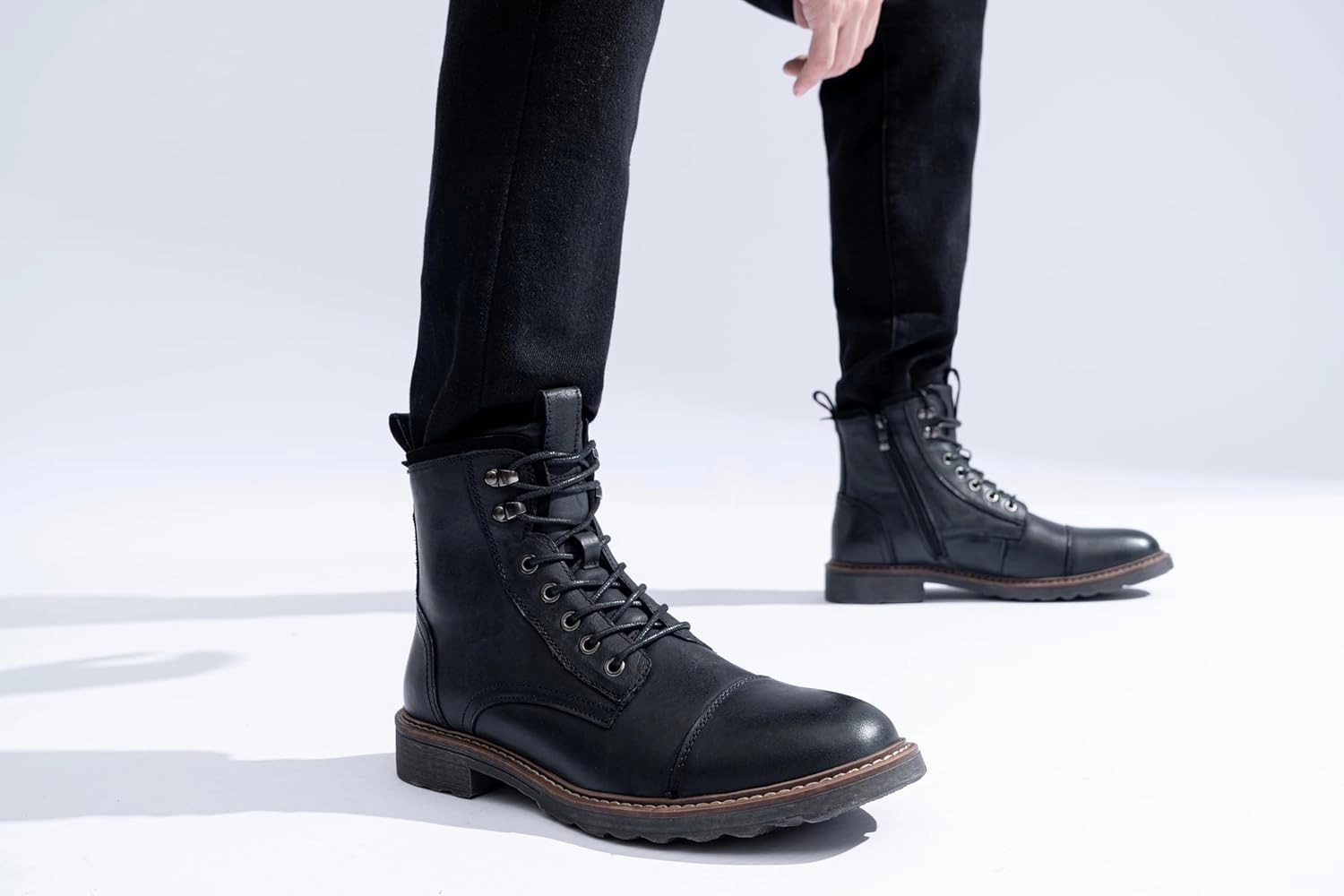 Fuzzy Boots Near Me Vostey Mens Boots Motorcycle Casual Boots For Men Zipper Fashion Chukka Boot Mens