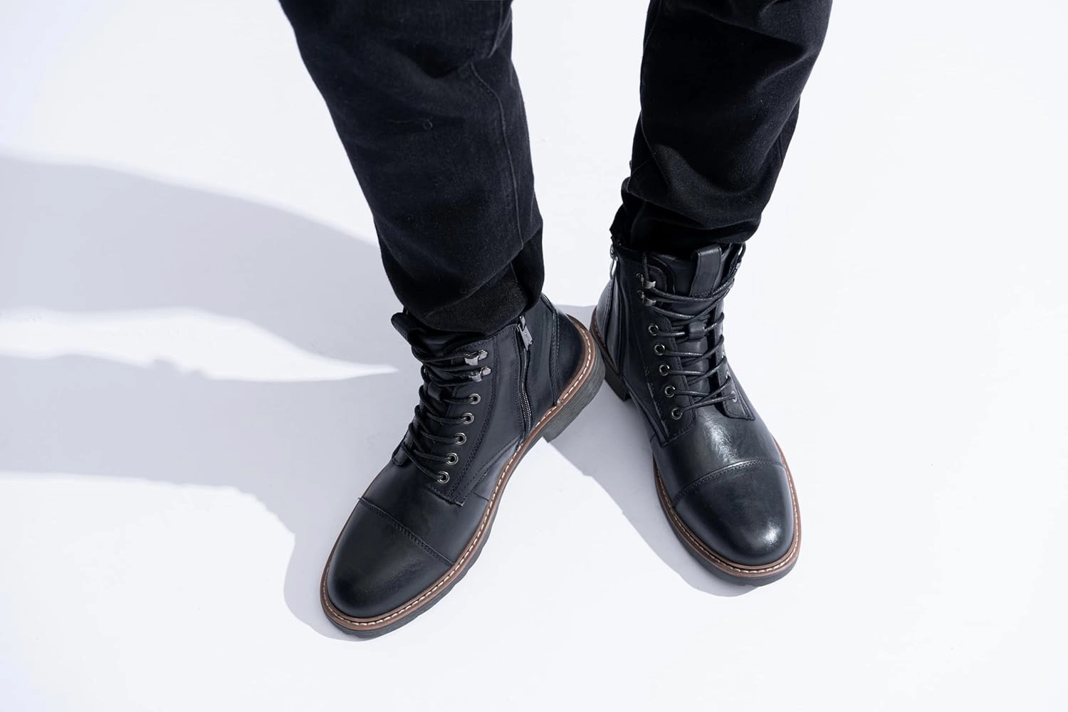 Vostey Mens Boots Motorcycle Casual Boots For Men Zipper Fashion Chukka Boot Mens J Crew Hiking Boots