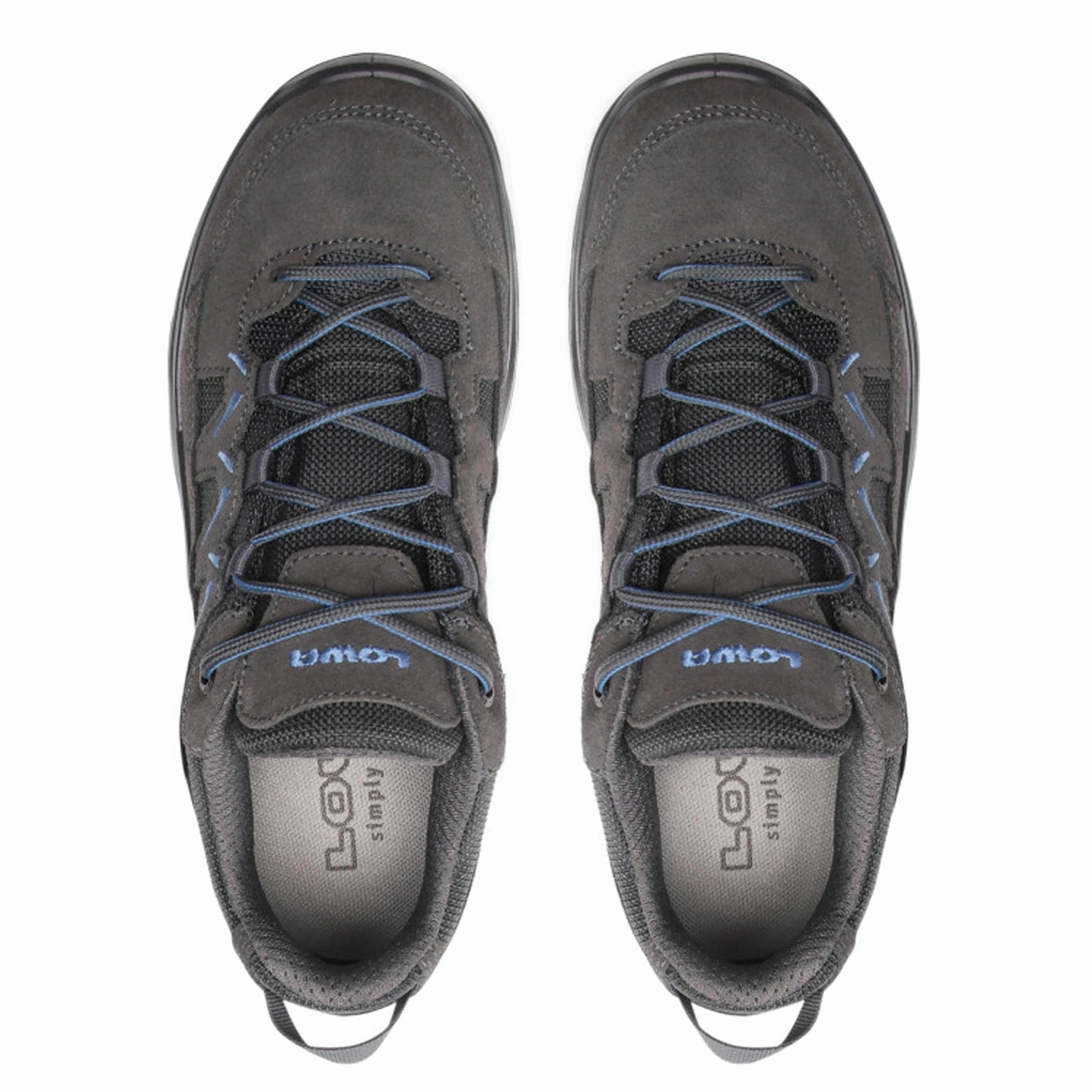Outdoor Waterproof Shoes Lowa Sirkos Evo GTX Lo Leather Textile Men's Lace Up Graphite Blue Shoes