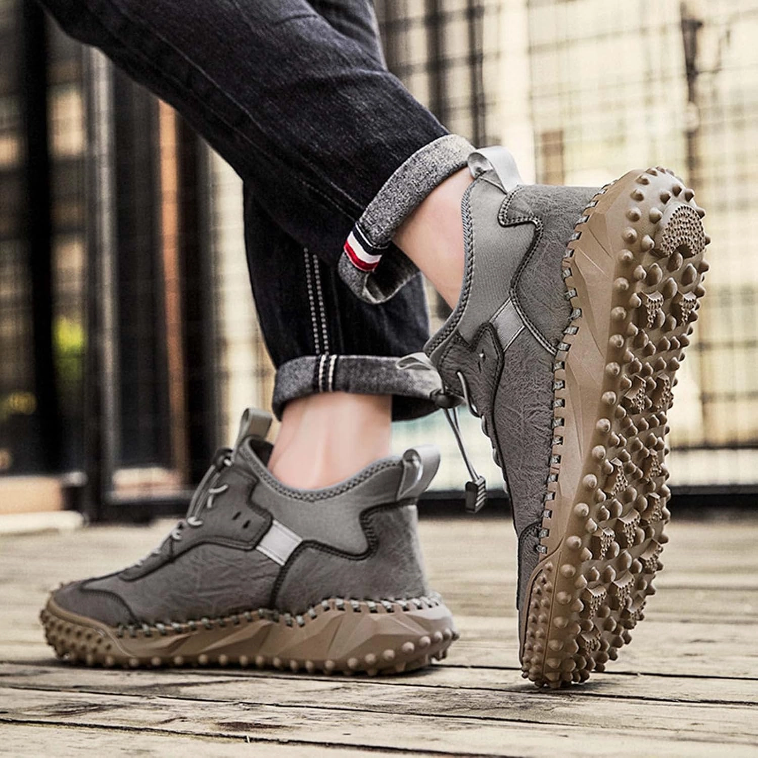 In Puss In Boots Mens Hiking Shoes, Mens Leather Boots, Slip-Ons Lightweight Comfortable Casual Chukka Boots Mens Fashion Sport Business