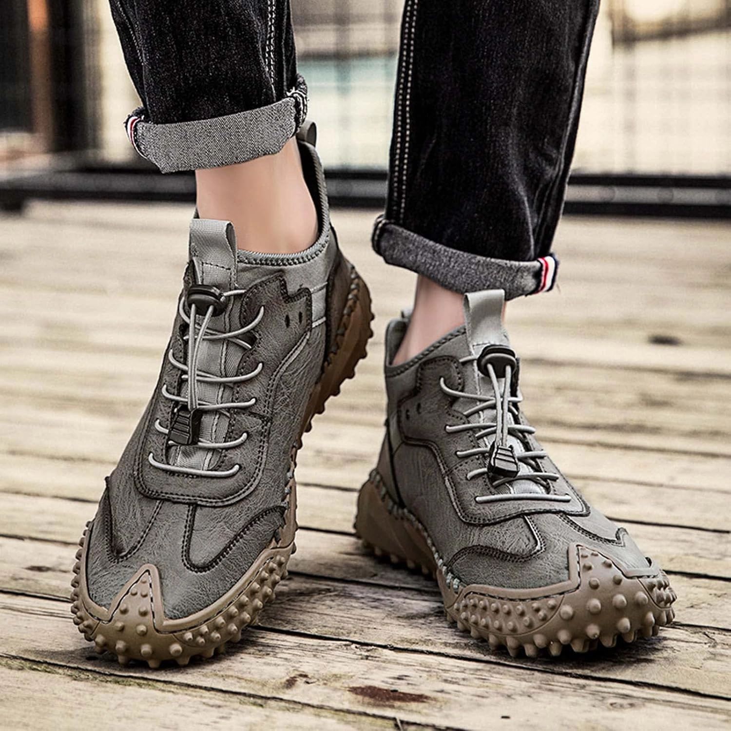 Mens Hiking Shoes, Mens Leather Boots, Slip-Ons Lightweight Comfortable Casual Chukka Boots Mens Fashion Sport Business Chisos Boots