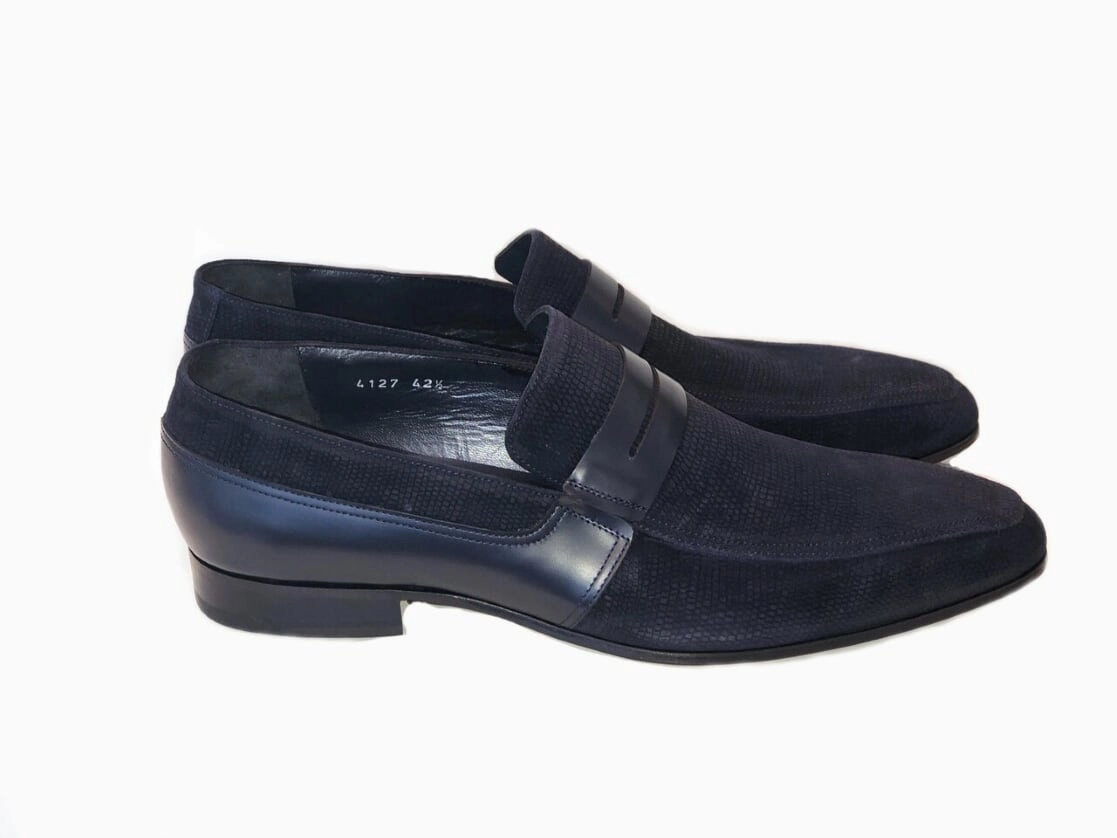 Slip On Shoes Familiarly Corrente Suede Penny Loafer Navy
