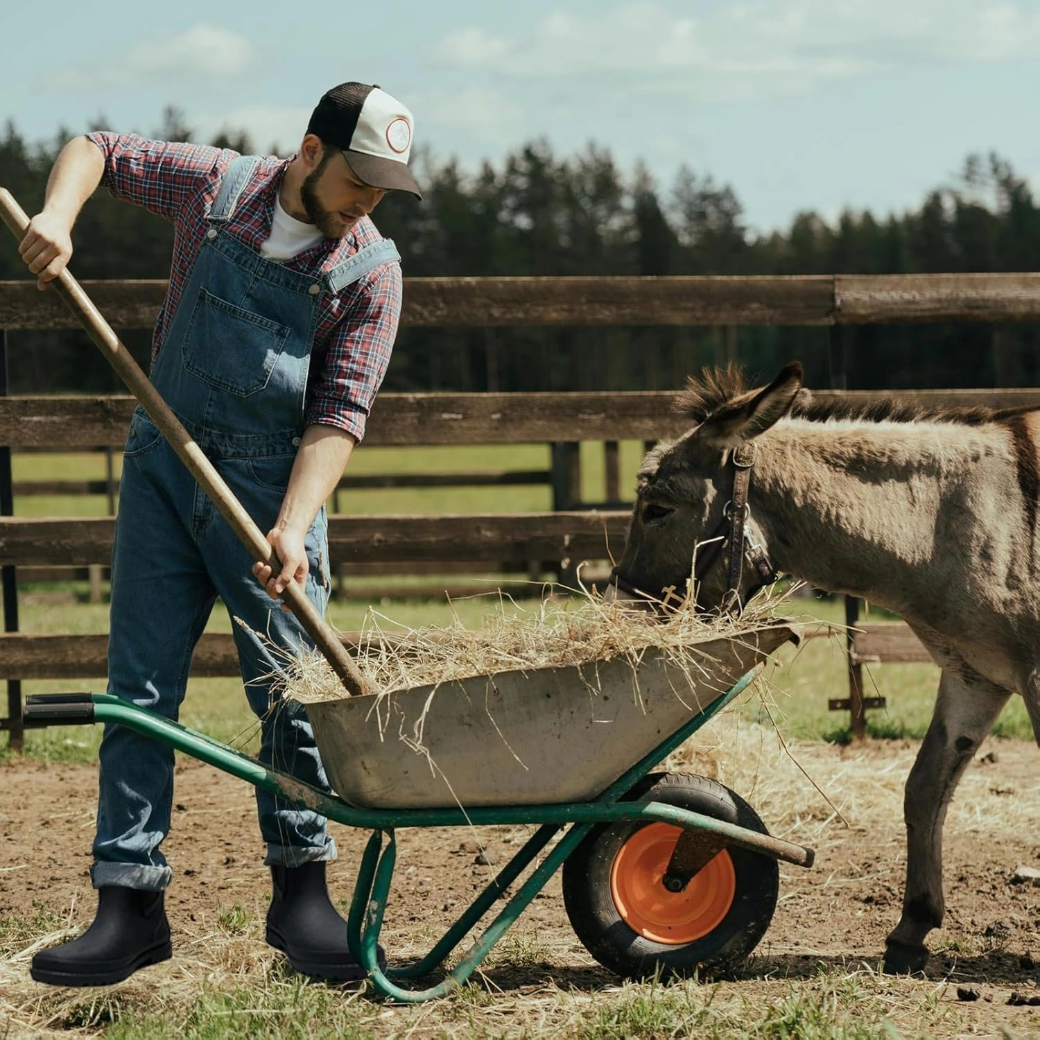 Mens Rain Boots Ankle Rubber Rain Boot Mens Waterproof Ankle Water Boots for Men Waterproof Garden Boots Cowboy Boots Size 5