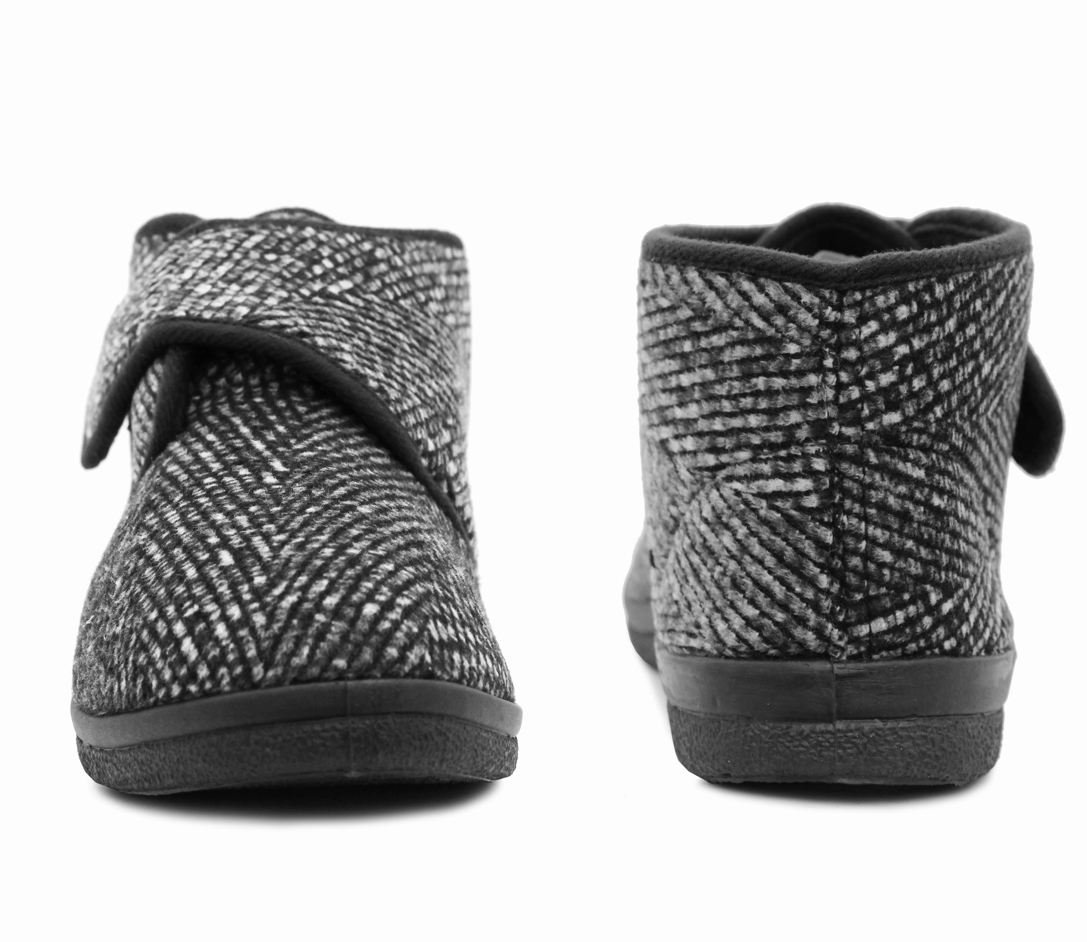 Mens Black Ankle Boot Slippers High Top Wide Opening Touch Fasten Slip On House Shoes Harry Potter Slippers Ladies