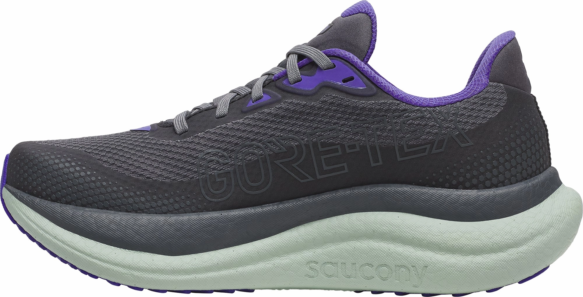 Slip-on Work Shoes Waterproof Saucony Triumph 23 GORE-TEX Womens Running Shoes - Grey