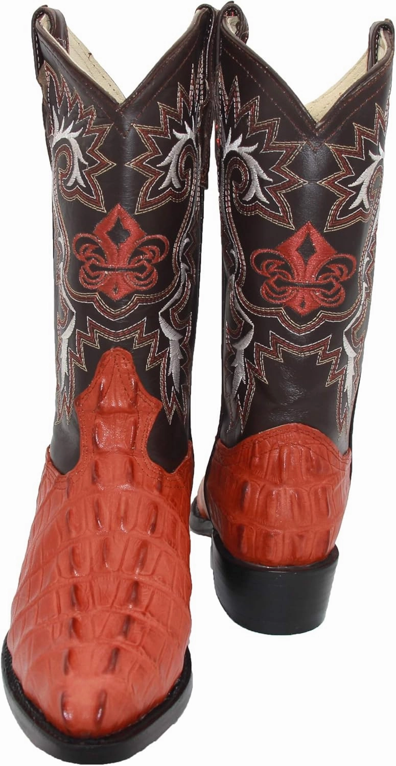 Western Shops Mens Leather Crocodile Alligator Print Western Cowboy Boots Cabela Hunting Boots